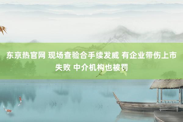 东京热官网 现场查验合手续发威 有企业带伤上市失败 中介机构也被罚