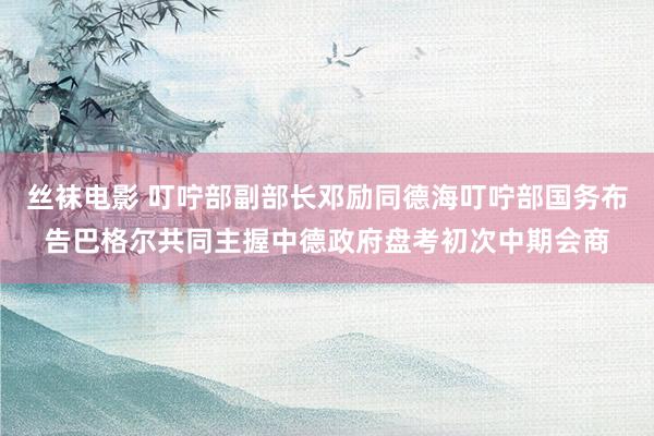 丝袜电影 叮咛部副部长邓励同德海叮咛部国务布告巴格尔共同主握中德政府盘考初次中期会商